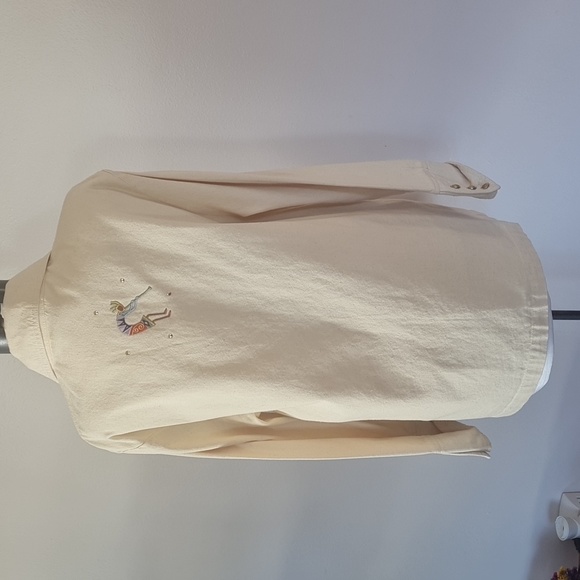Cactus Jacket Western  Women Large Button Ivory Embroidered Embellished Pockets - Picture 17 of 17